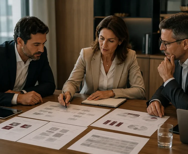 Profissionais analisando operações empresariais e seus reflexos tributários.
