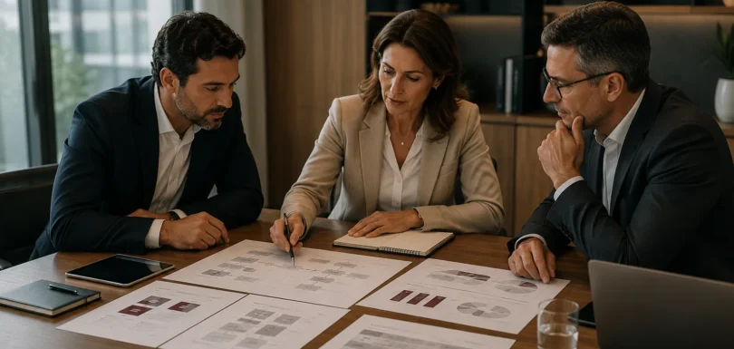 Profissionais analisando operações empresariais e seus reflexos tributários.